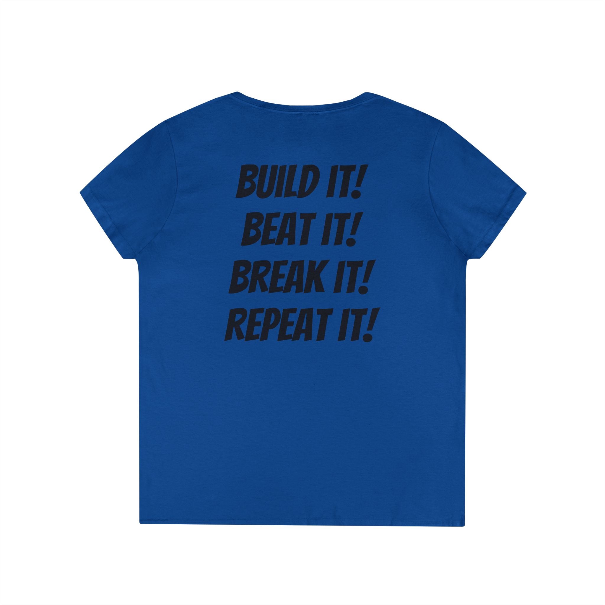 Blazin’ Biddles Off-Road “Build, Beat, Break, Repeat” Ladies V-Neck T-Shirt