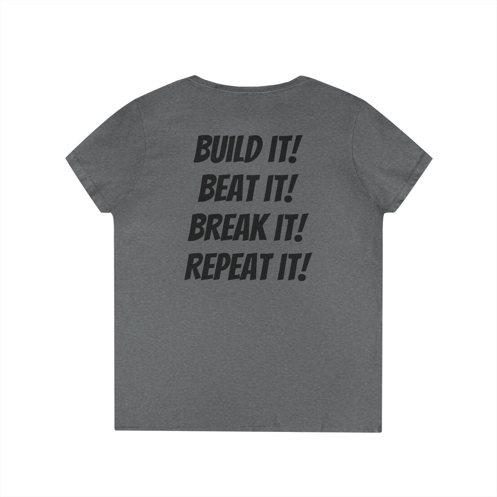Blazin’ Biddles Off-Road “Build, Beat, Break, Repeat” Ladies V-Neck T-Shirt