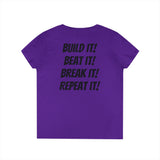 Blazin’ Biddles Off-Road “Build, Beat, Break, Repeat” Ladies V-Neck T-Shirt 31