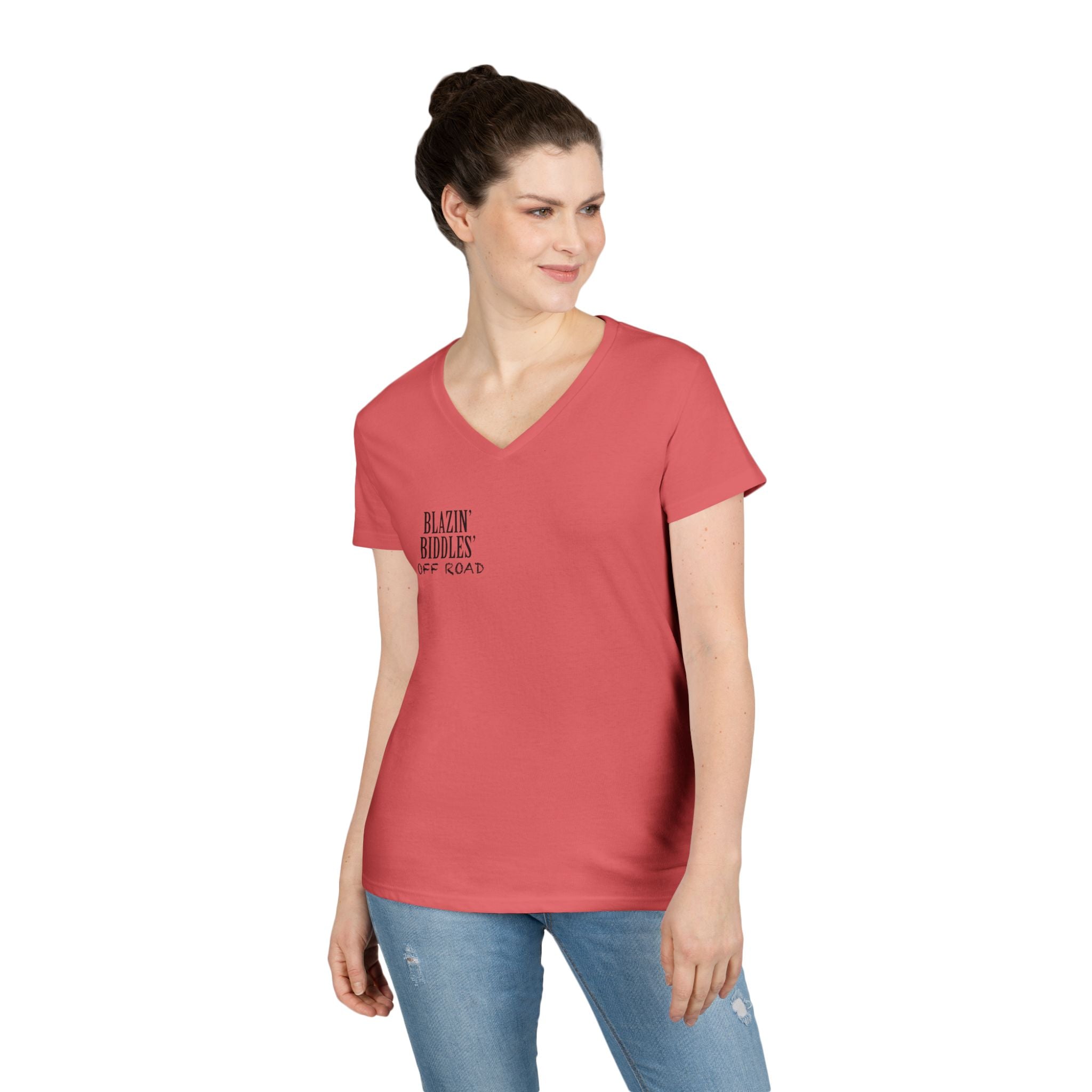 Blazin’ Biddles Off-Road LOGO Ladies V-Neck T-Shirt