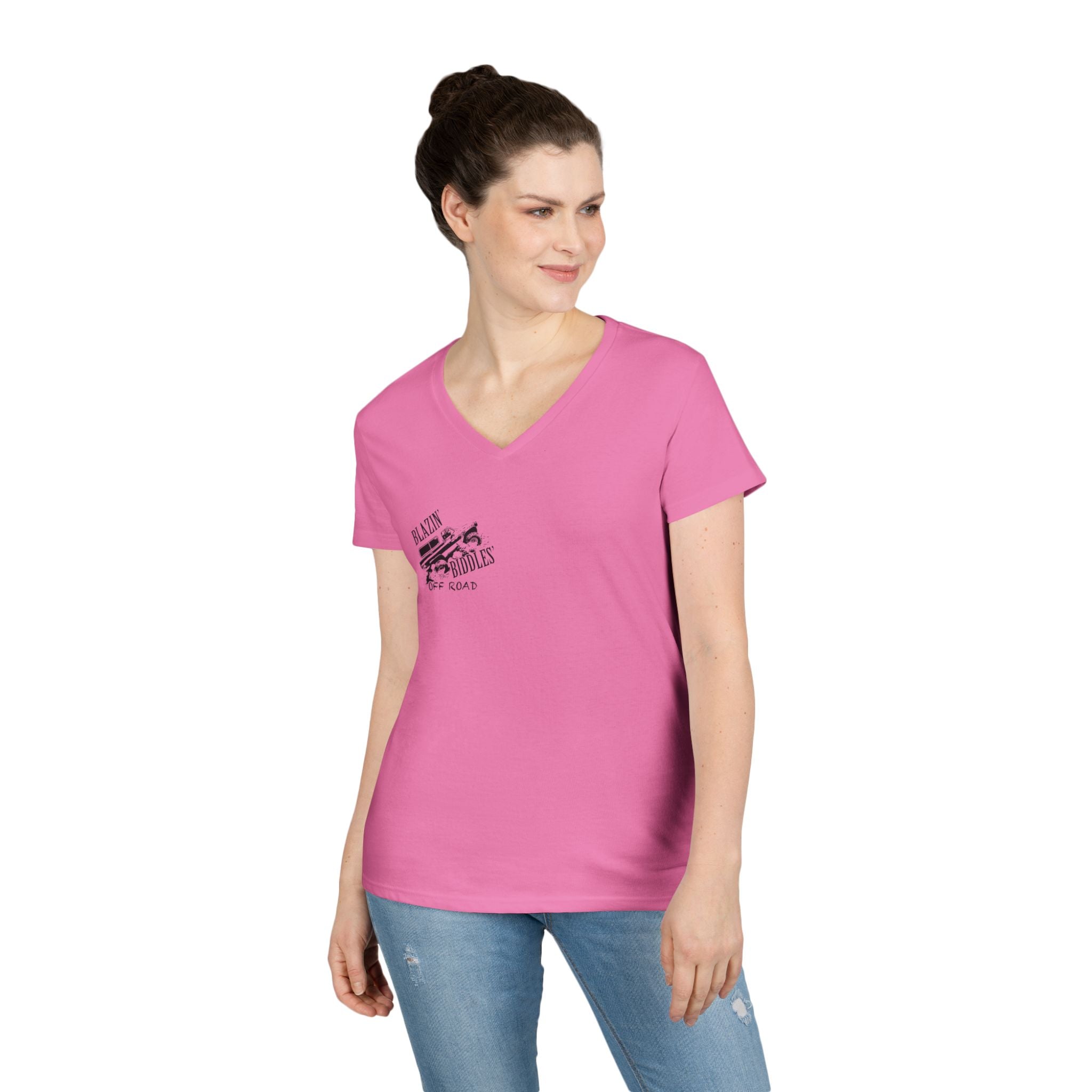 Blazin’ Biddles Off-Road “Build, Beat, Break, Repeat” Ladies V-Neck T-Shirt