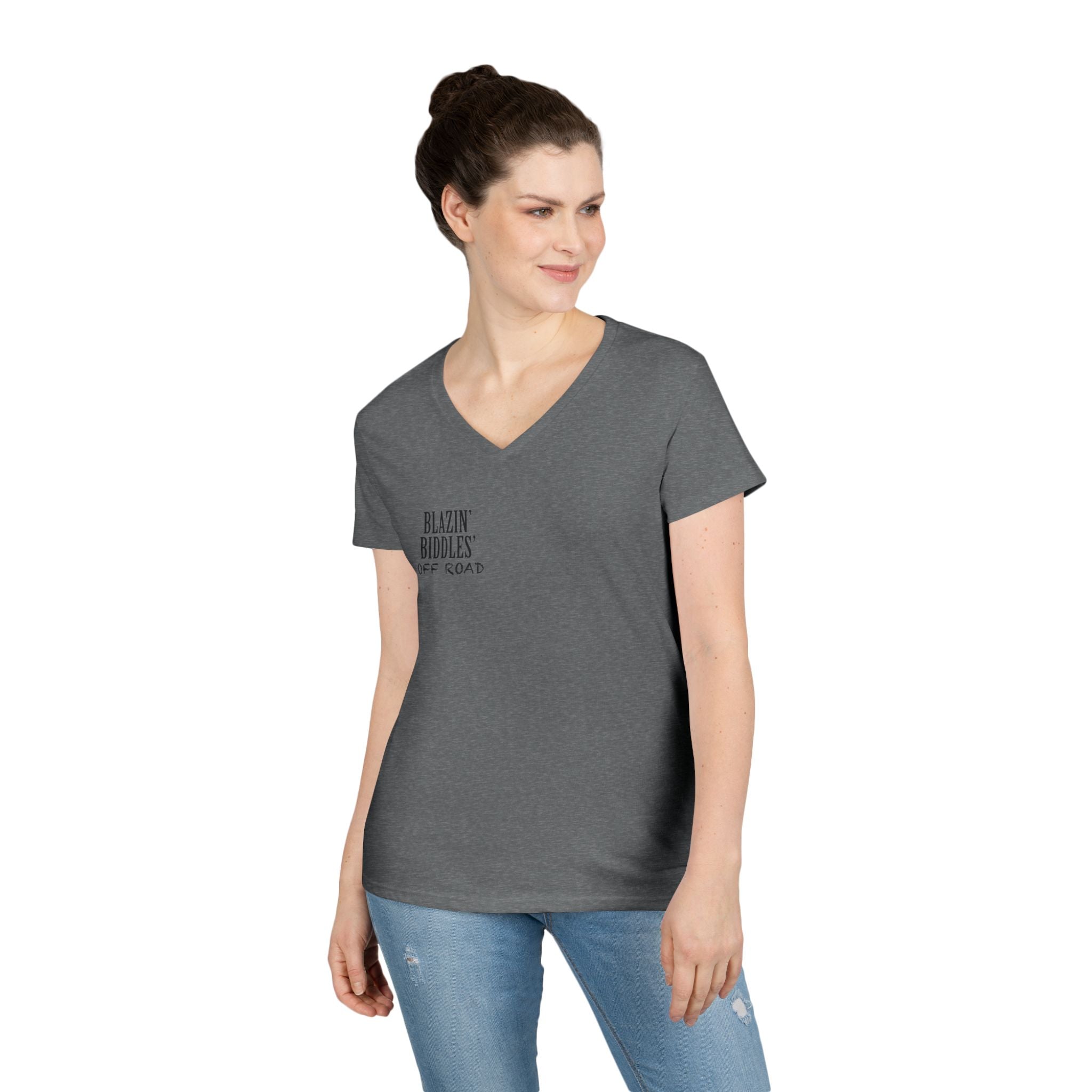 Blazin’ Biddles Off-Road LOGO Ladies V-Neck T-Shirt