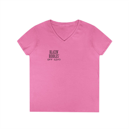 Blazin’ Biddles Off-Road LOGO Ladies V-Neck T-Shirt