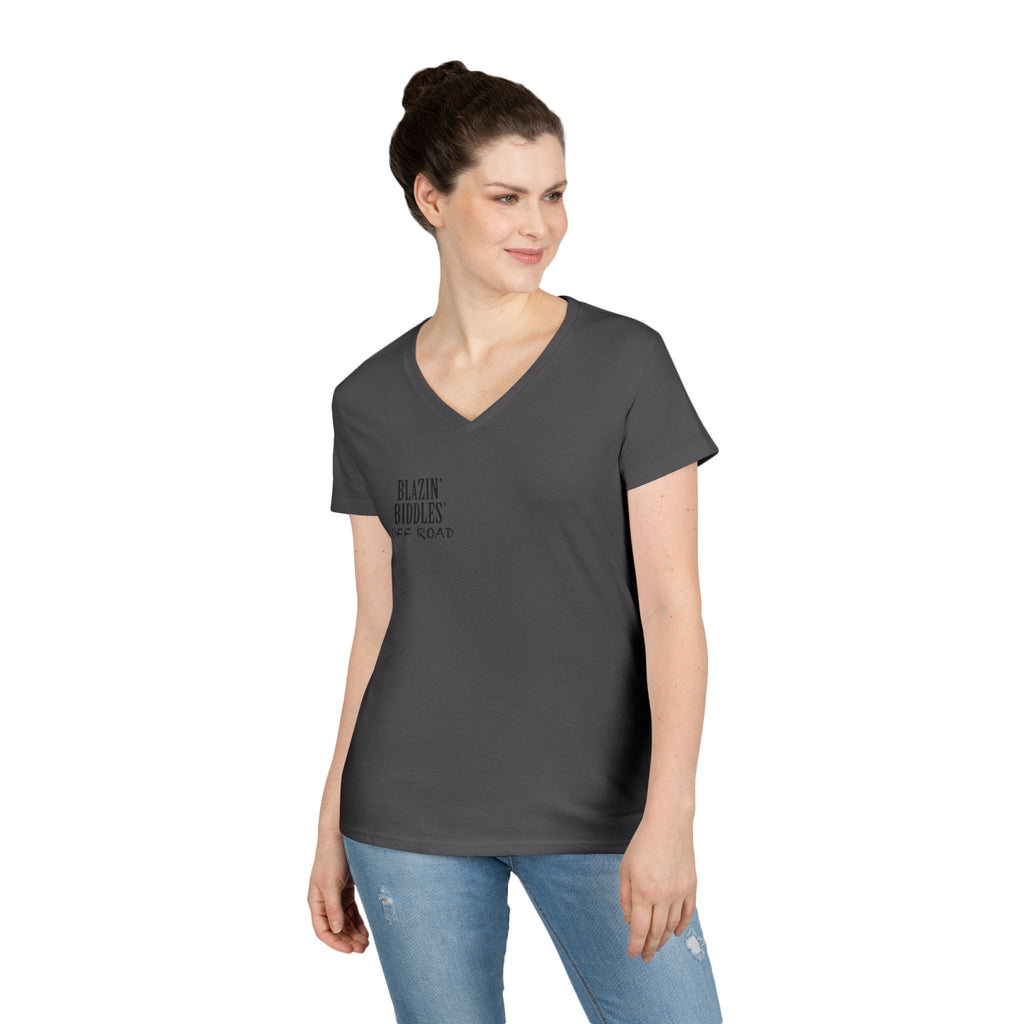 Blazin’ Biddles Off-Road LOGO Ladies V-Neck T-Shirt