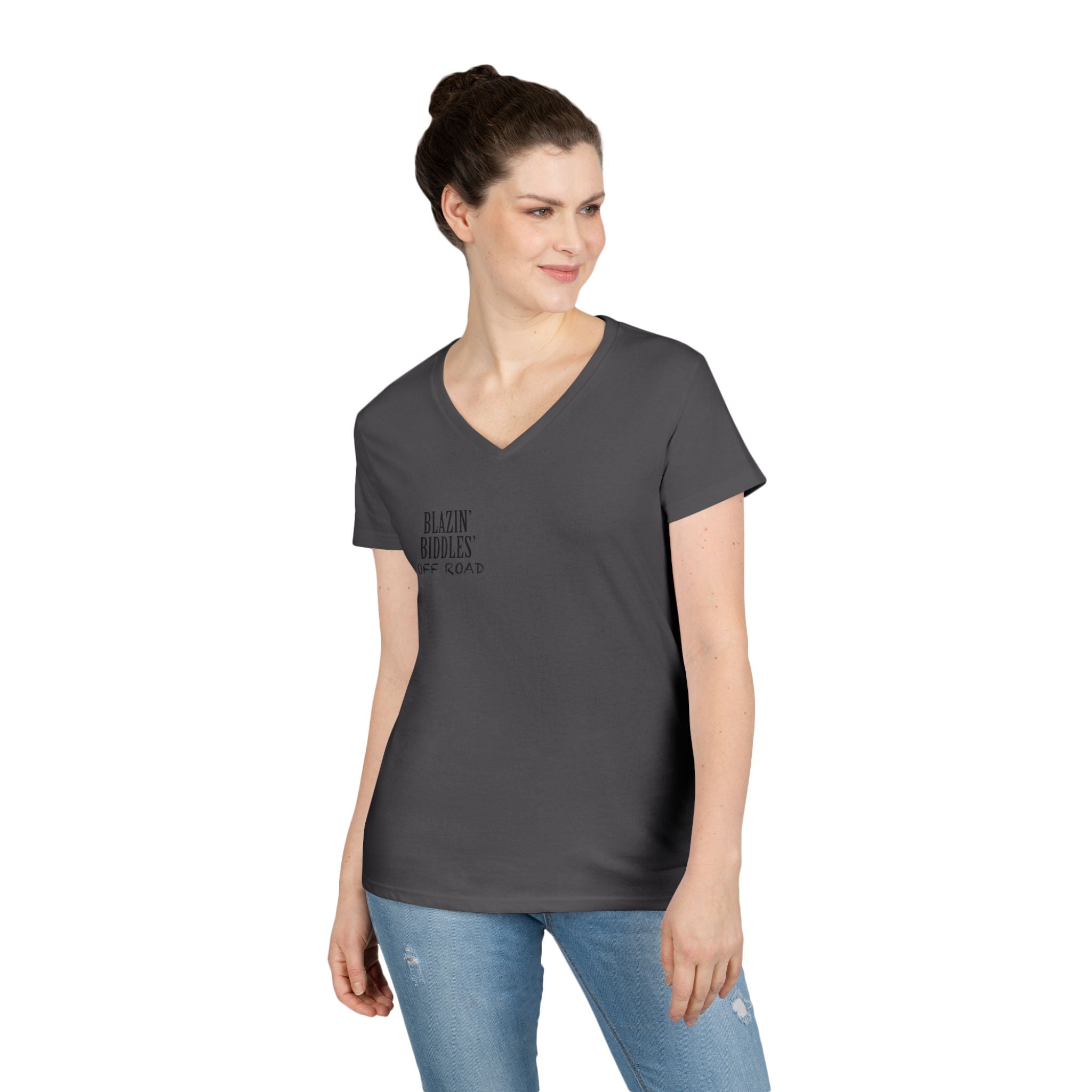 Blazin’ Biddles Off-Road LOGO Ladies V-Neck T-Shirt