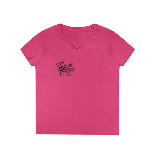 Blazin’ Biddles Off-Road “Build, Beat, Break, Repeat” Ladies V-Neck T-Shirt