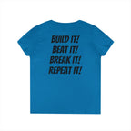Blazin’ Biddles Off-Road “Build, Beat, Break, Repeat” Ladies V-Neck T-Shirt