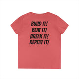 Blazin’ Biddles Off-Road “Build, Beat, Break, Repeat” Ladies V-Neck T-Shirt 17