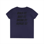 Blazin’ Biddles Off-Road “Build, Beat, Break, Repeat” Ladies V-Neck T-Shirt