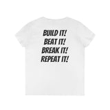 Blazin’ Biddles Off-Road “Build, Beat, Break, Repeat” Ladies V-Neck T-Shirt 15