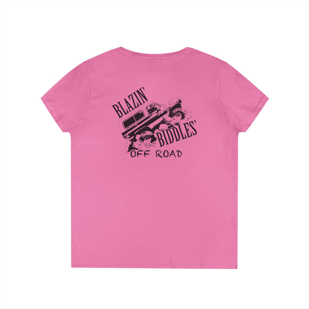 Blazin’ Biddles Off-Road LOGO Ladies V-Neck T-Shirt