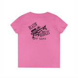 Blazin’ Biddles Off-Road LOGO Ladies V-Neck T-Shirt 13