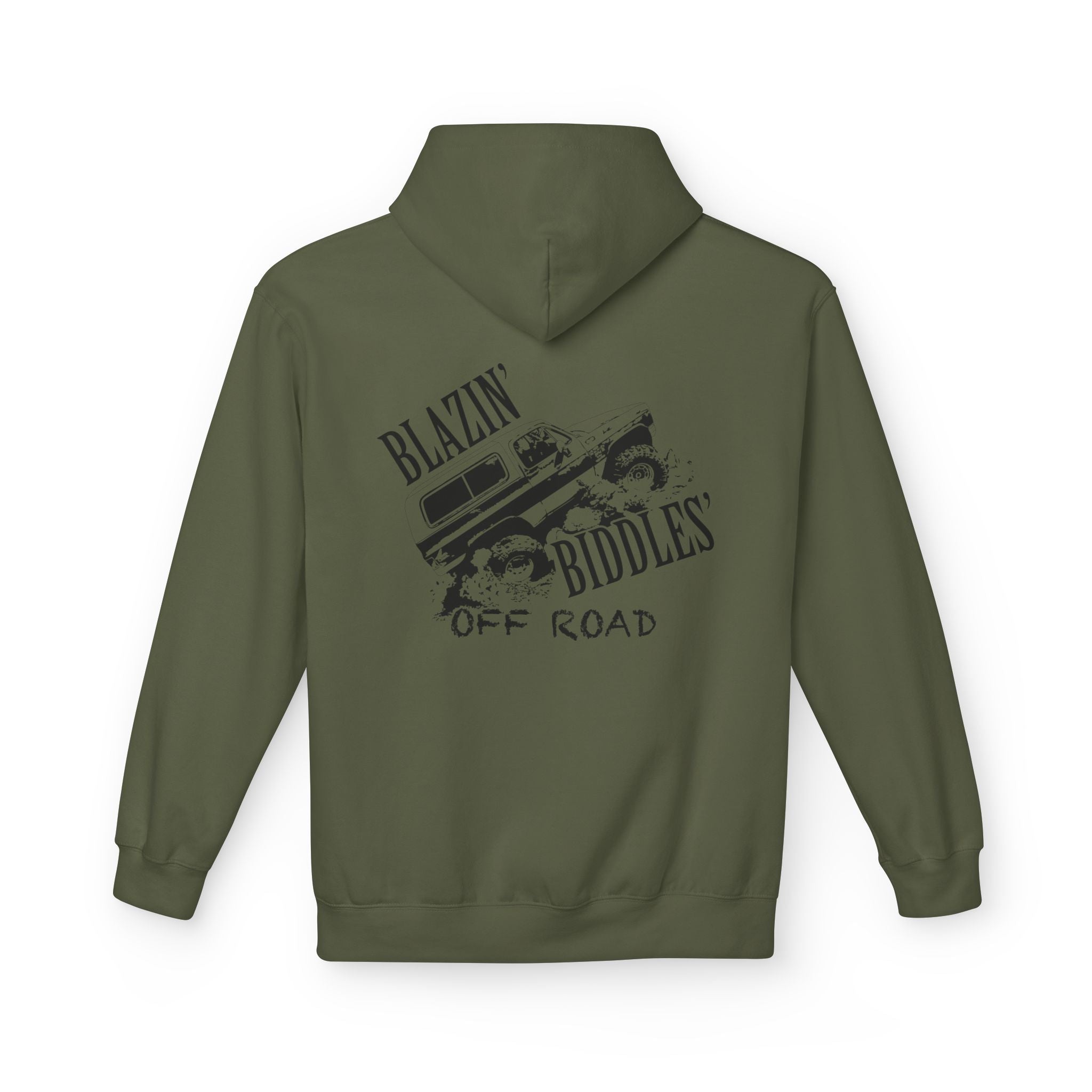 Blazin’ Biddles Off-Road Adventure Fleece Hoodie – Unisex Trail-Ready Warmth