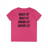 Blazin’ Biddles Off-Road “Build, Beat, Break, Repeat” Ladies V-Neck T-Shirt 13