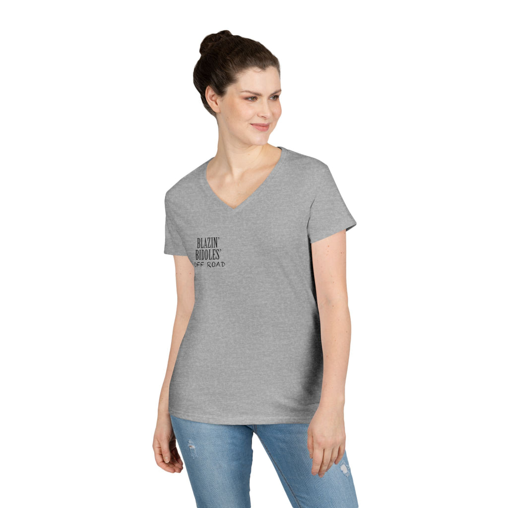Blazin’ Biddles Off-Road LOGO Ladies V-Neck T-Shirt