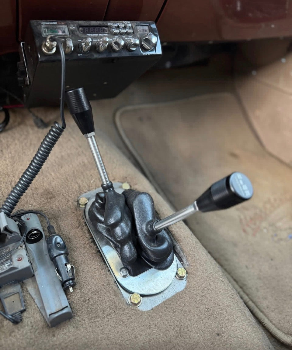 JB Custom Fabrication BBOR Spec Dual NP241 Transfer Case Shifter Assembly for Squarebody Chevy Trucks