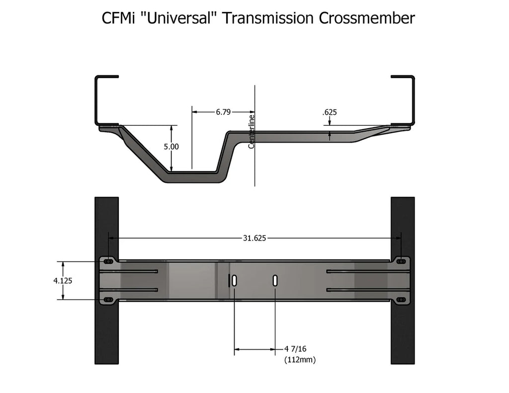 CFMi - K-Series Squarebody 4WD Universal Transmission Crossmember – Heavy Duty Fabricated Drivetrain Crossmember