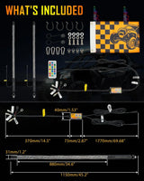 Auxbeam 3.8FT RGB LED Whip Lights | Pair with Turn Signal & Brake Light | App & Remote 6