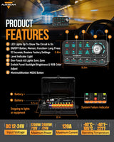 Auxbeam KS-80 RGB Knob Switch Panel | 8-Gang 120A Light Controller 3