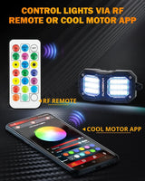 Auxbeam Vibrant Series RGB Rock Lights | 10-Piece Large Kit | App & Remote Control 5