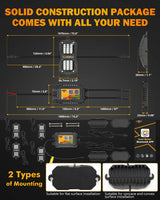 Auxbeam Vibrant Series RGB Rock Lights | 10-Piece Large Kit | App & Remote Control 7